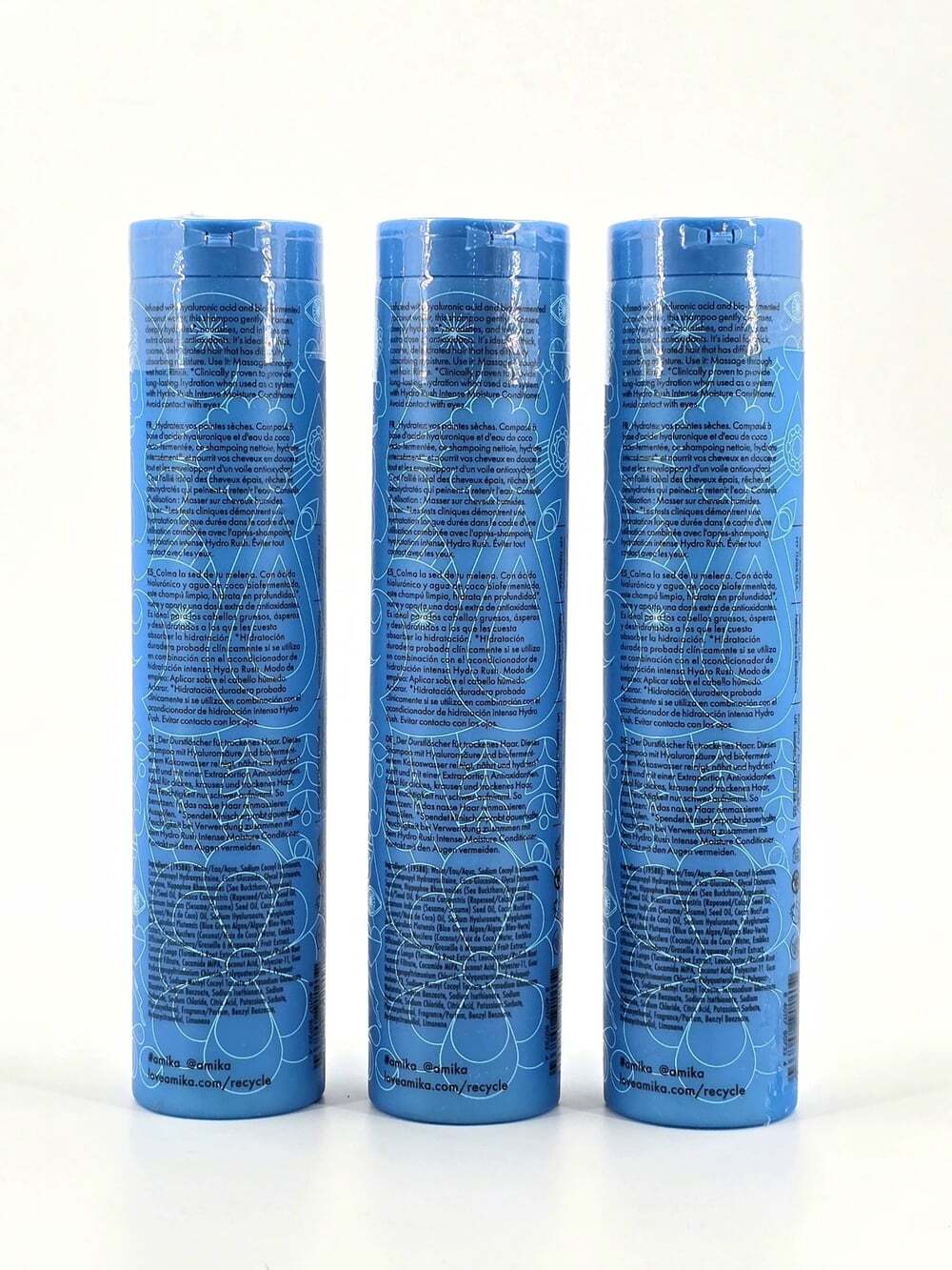amika hydro rush intense moisture shampoo with hyaluronic acid 9.2 FL oz 3 Pack - Picture 3 of 6